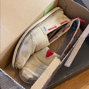 TOMS burlap slip on shoes